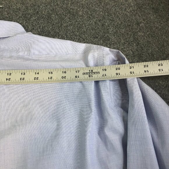 Brooks Brothers Shirt 17 34 Blue Traditional Oxford Button Micro Check - Picture 10 of 11